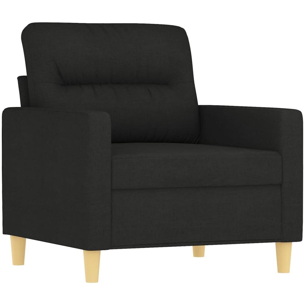 Set Di Divani 3 Pz Con Cuscini Nero In Tessuto - Foto 3