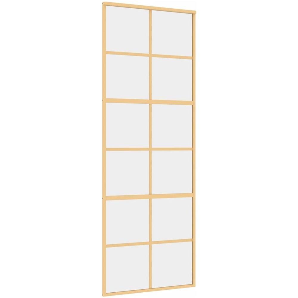 Porta Scorrevole Dorata 76x205 Vetro Trasparente Esg Alluminio - Foto 2