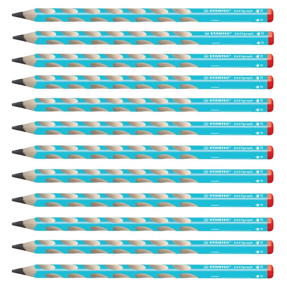 EASYgraph - Matita Ergonomica triangolare - per Destrimani - Azzurro - Confezione da 12 - Gradazione HB - Foto 1