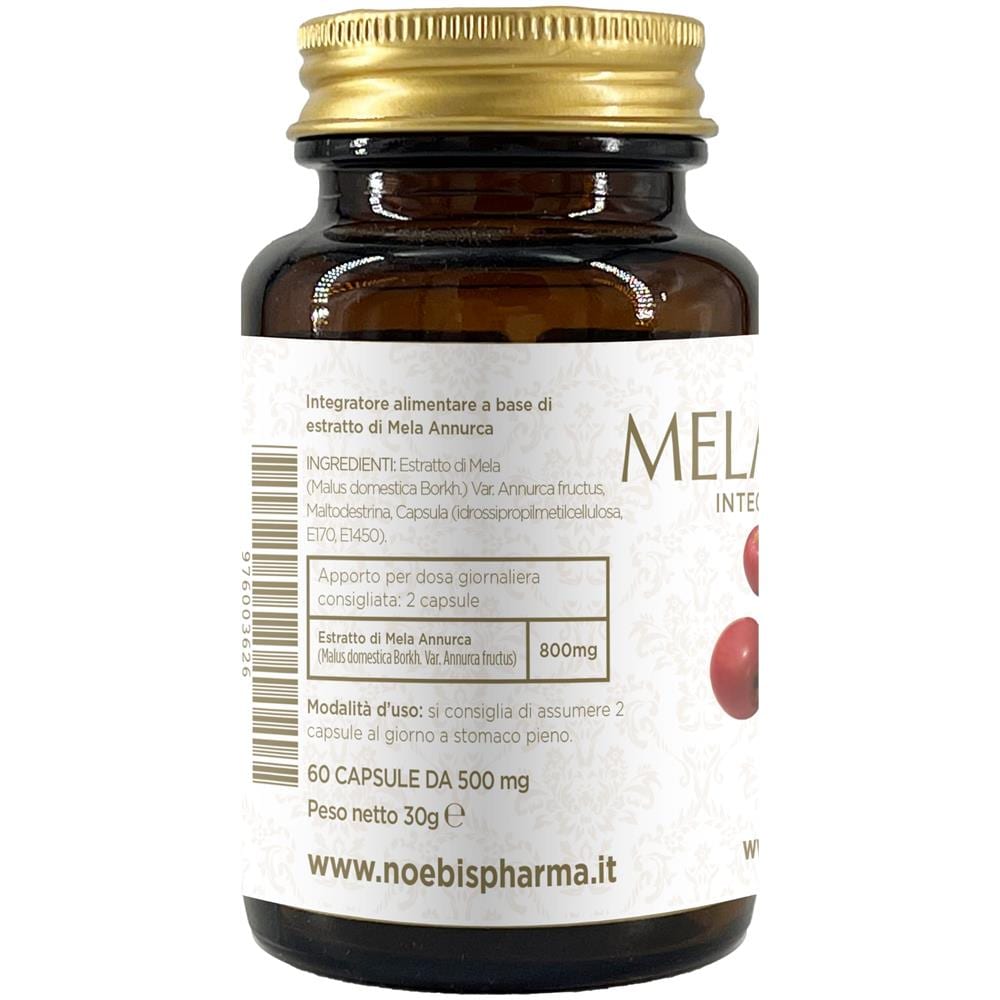 Mela Annurca in Capsule MELANNURCA 60 cps | Estratto Polifenolico da mele selezionate | Antiossidanti contro stress ossidativo, supporto bellezza dei capelli | Integratore naturale | Produzione italiana - Foto 1