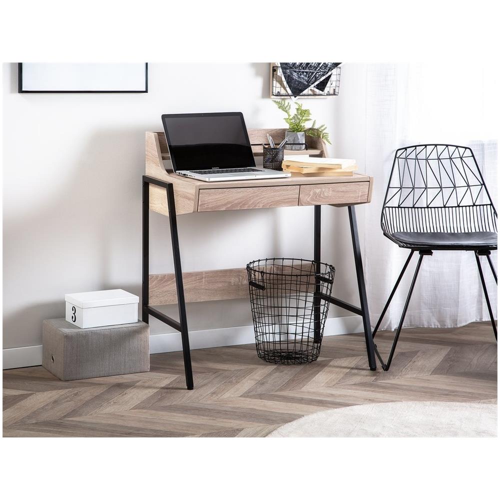 Scrivania Broxton Marrone Chiaro 77 Cm 46 Cm Con Contenitore - Foto 2