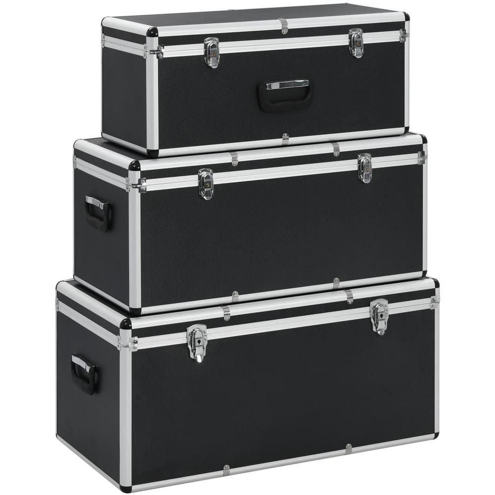 Valigette 3 Pz In Alluminio Nero - Foto 1