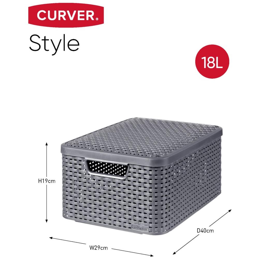 Scatole Con Coperchio Style 3 Pz Misure S+m+l Antracite - Foto 5