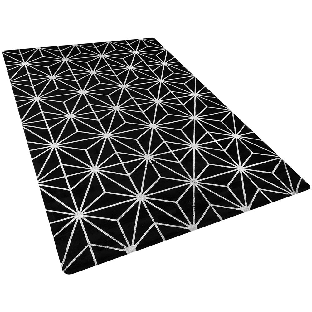 Tappeto A Pelo Corto Nero / argento 140 X 200 Cm Sibel - Foto 1