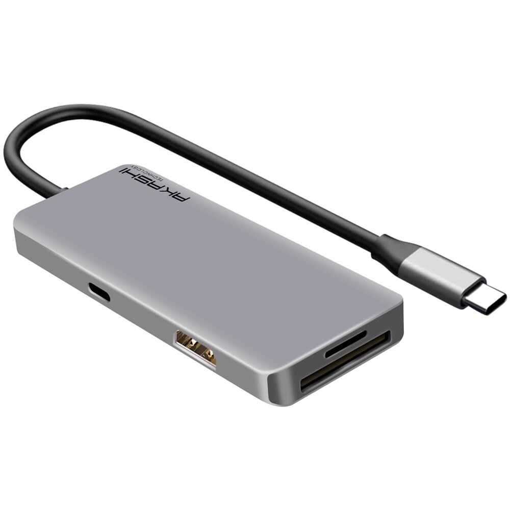 Hub Usb-c 3x Usb 1x Hdmi 1x Usb-c 1x Ingresso Micro-sd / Sd - Grigio - Foto 2