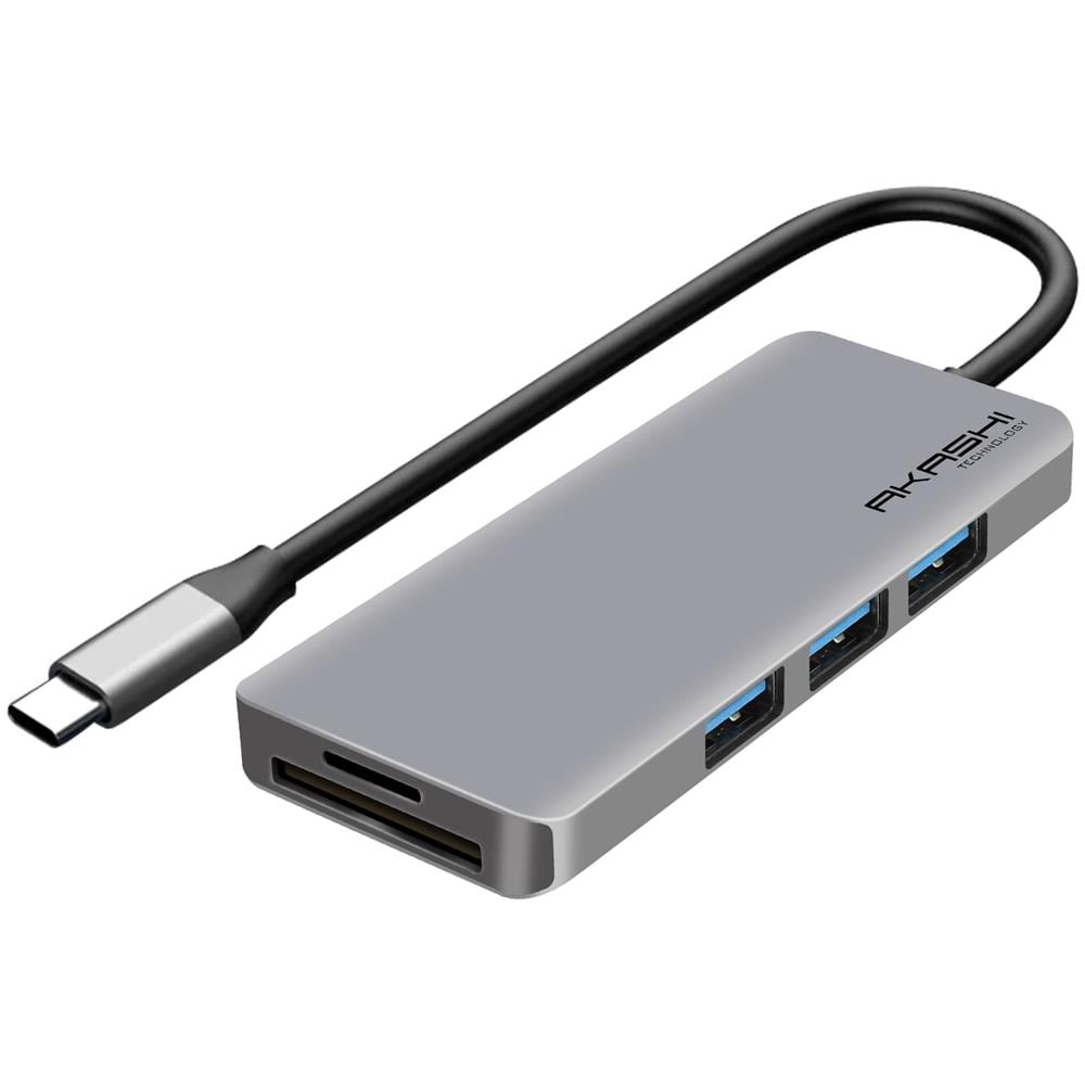 Hub Usb-c 3x Usb 1x Hdmi 1x Usb-c 1x Ingresso Micro-sd / Sd - Grigio - Foto 1