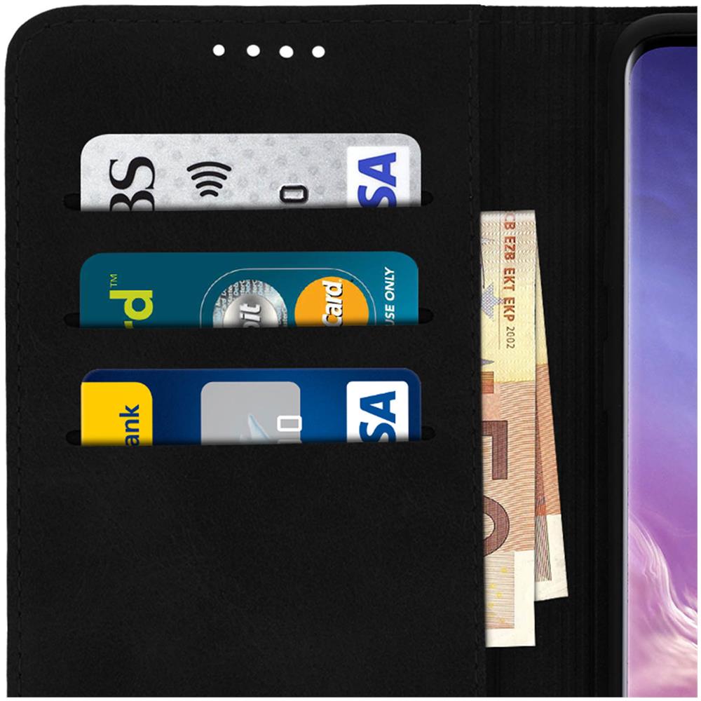 Custodia Galaxy S10 Portacarte Funzione Supporto Cover Silicone Nero - Foto 5