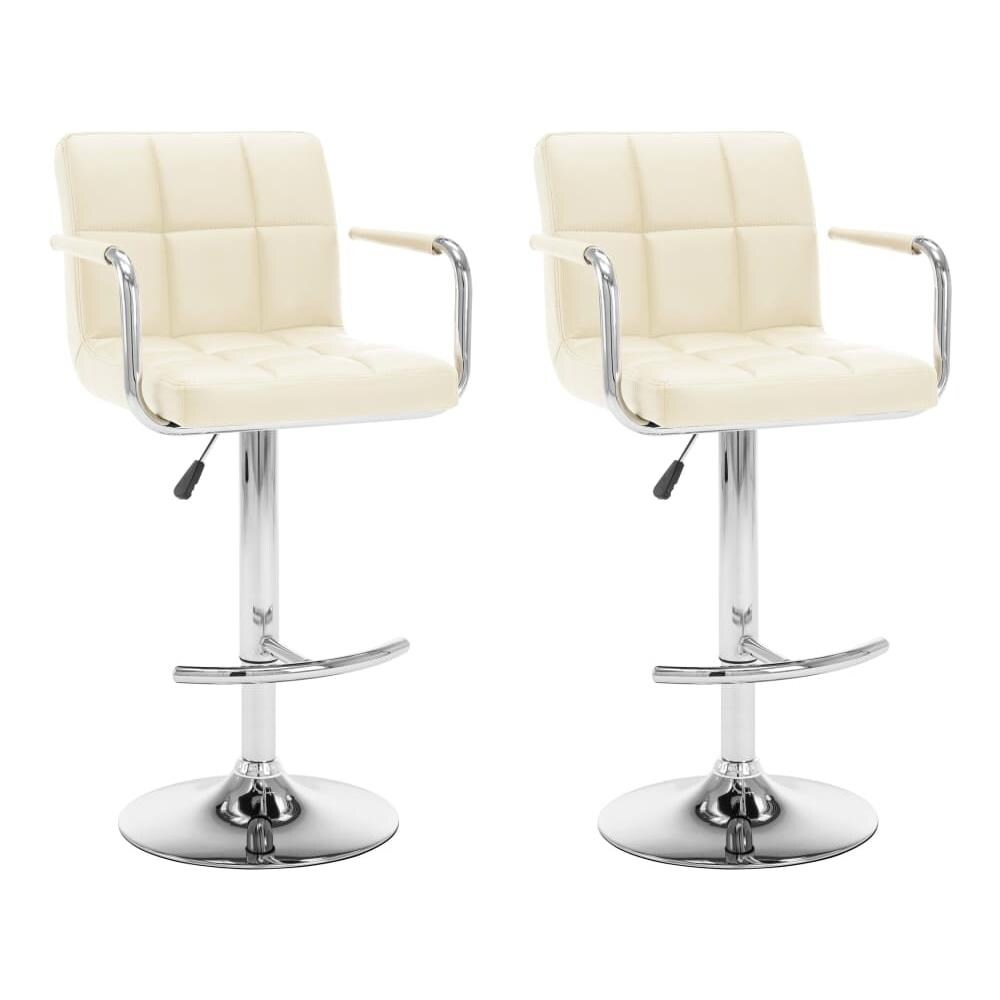 Sgabelli da Bar 2 pz Crema in Similpelle - Foto 1