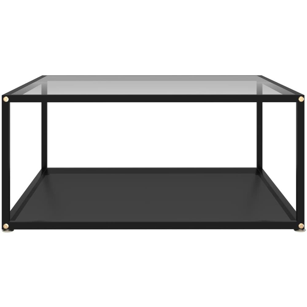 Tavolino Da T Trasparente E Nero 80x80x35cm In Vetro Temperato - Foto 2