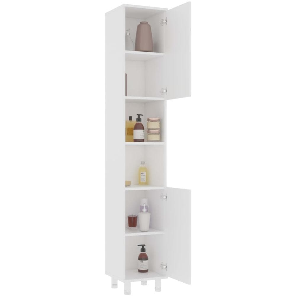 Set Mobili da Bagno 4 pz Bianco in Truciolato - Foto 8
