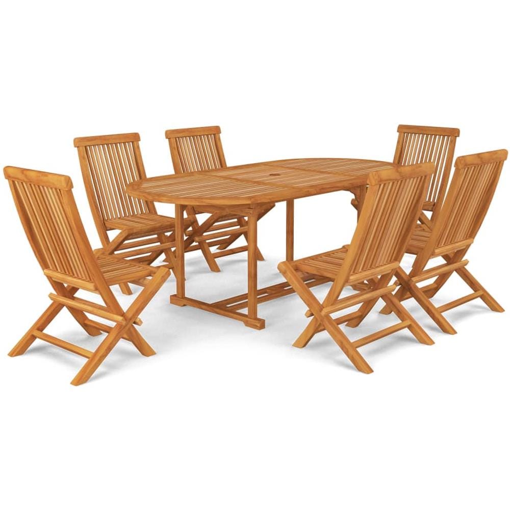 Set Da Pranzo Da Giardino 7 Pz In Legno Massello Di Teak - Foto 1