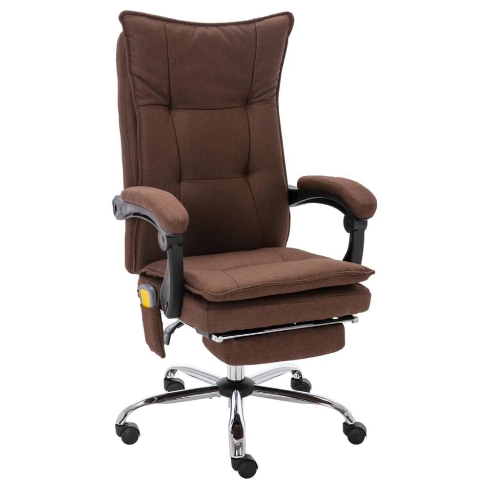 Sedia Massaggiante Da Ufficio Marrone In Tessuto - Foto 1