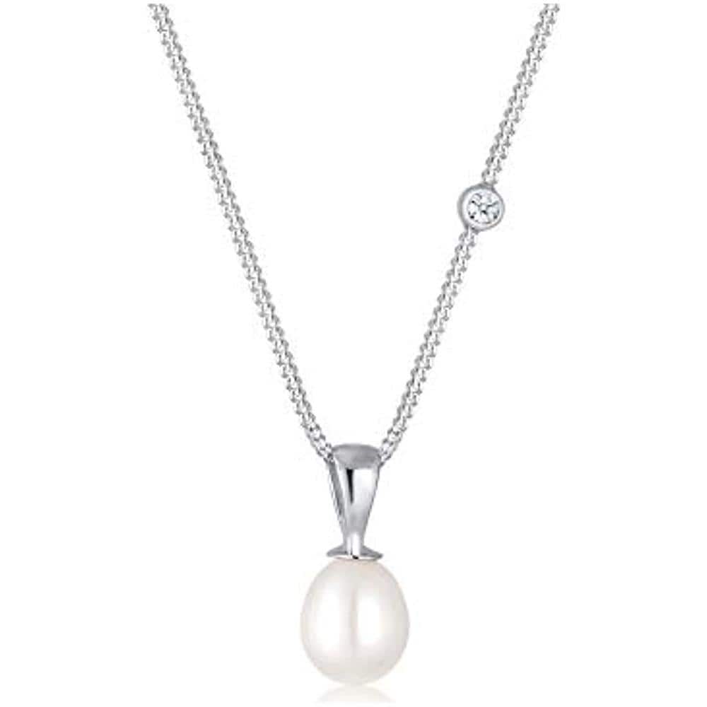 Diamore Collana Con Pendente Da Donna In Argento Con Perla Cinesa Da Coltivazione - Foto 1