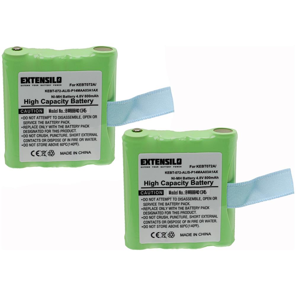 2x Batteria Compatibile Con Motorola Tlkr T3, T4, T5, T50, T6, T60, T61, T7, T8, T80 Radio (800mah, 4,8v, Nimh) - Foto 1