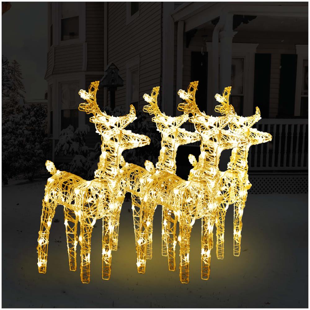 Renne Di Natale 4 Pz Bianco Caldo 160 Led In Acrilico - Foto 1