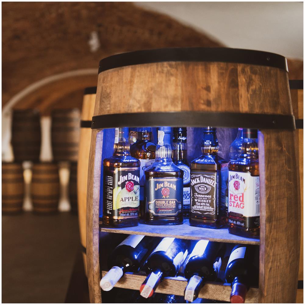 Scaffale Per Vino Con Luci A Led Rgb, Cantinetta In Legno, Barile In Legno, Da 80 Cm Di Altezza, Botte Di Vino, Scaffale Per Bottiglie Di Alcol, Portabottiglie In Legno (wenge) - Foto 3