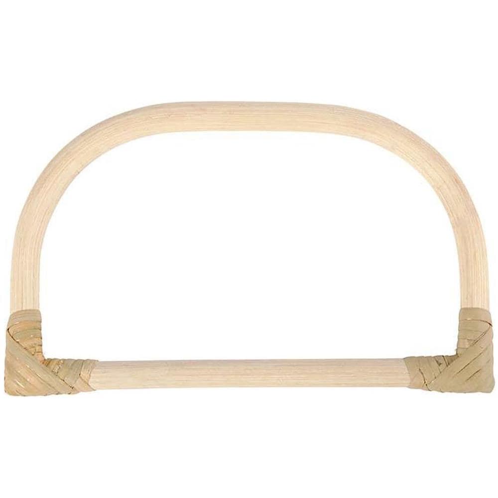 4 Manici Arrotondati Per Borsa In Bambù 15,5 X 9 Cm - Foto 1