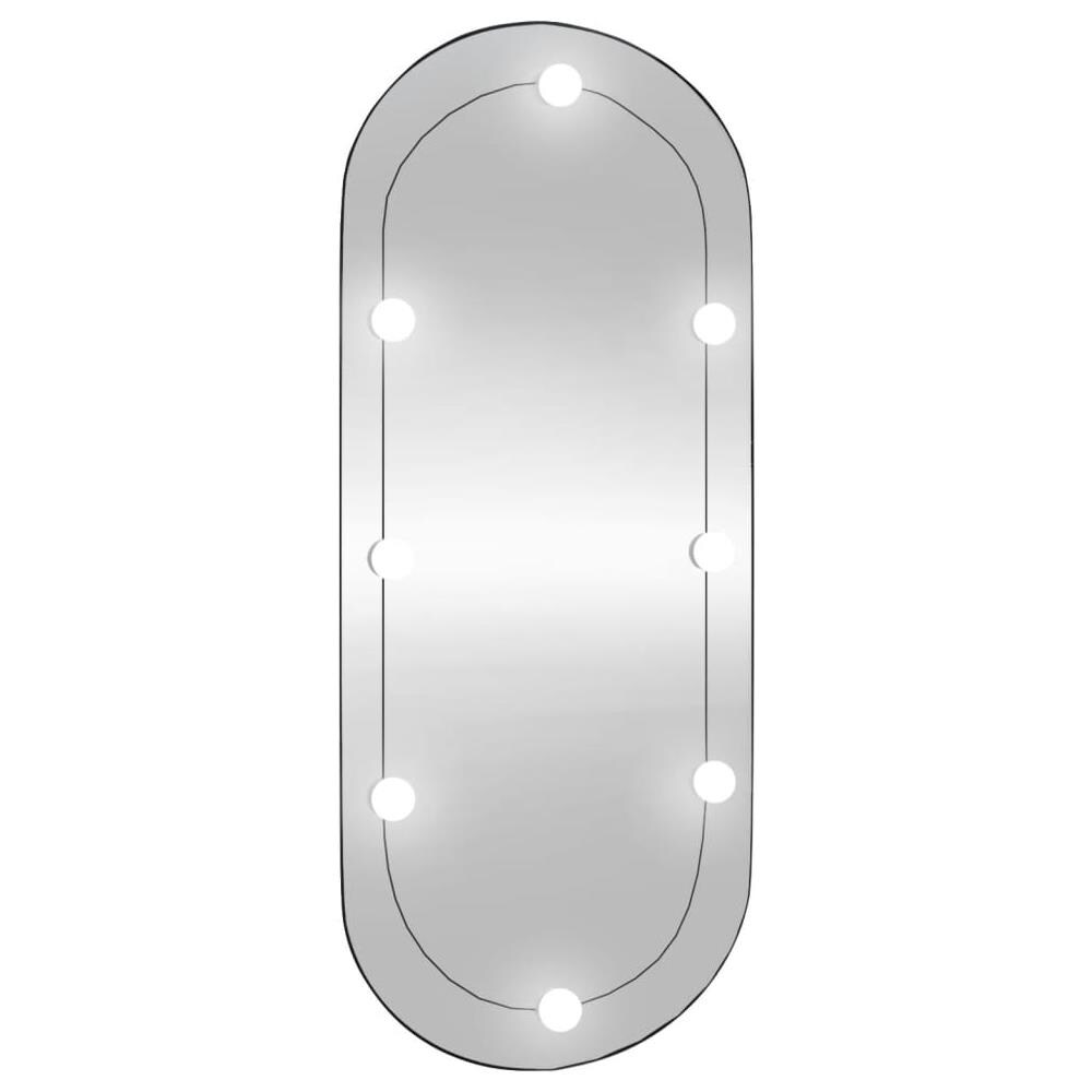 Specchio Da Parete Con Luci Led 40x90 Cm Vetro Ovale - Foto 2