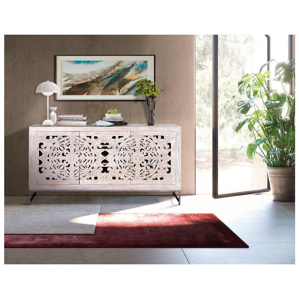 Credenza in MDF - 2 ante e vani a giorno - Bianco