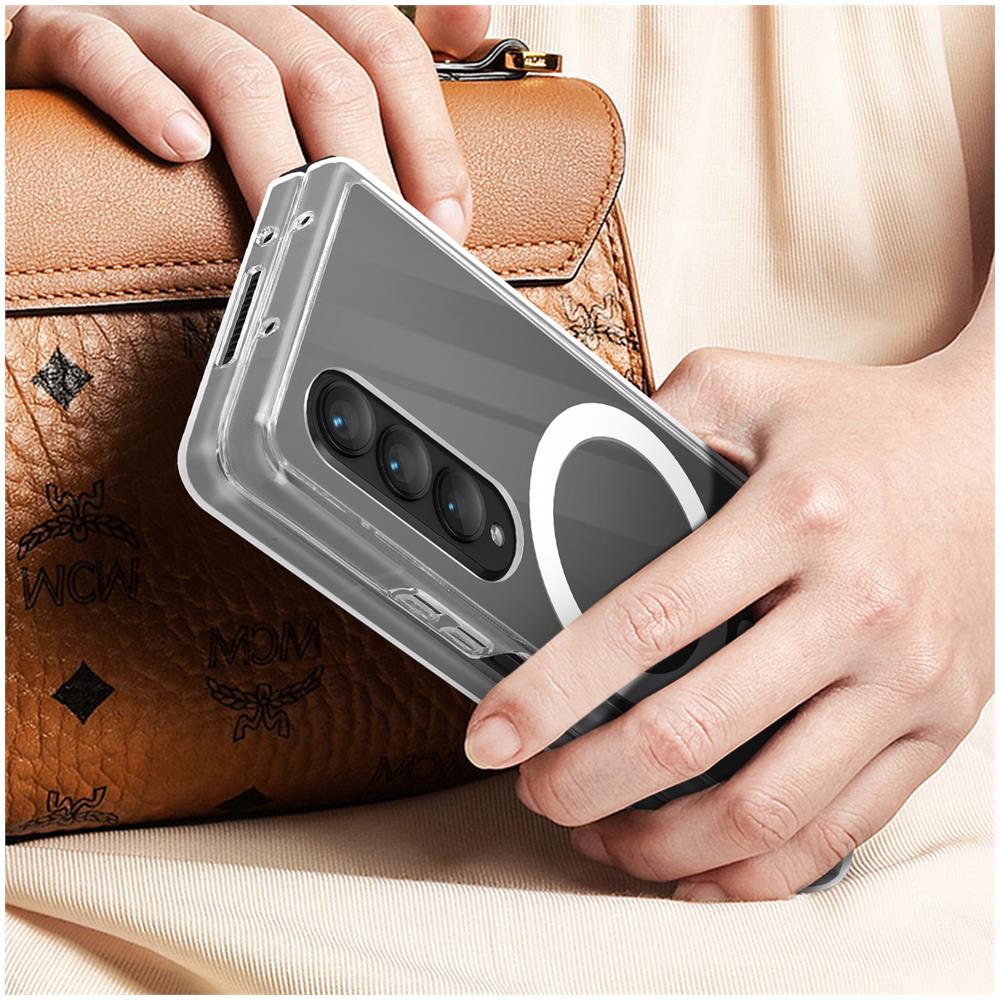 Cover Magsafe Per Samsung Galaxy Z Fold4 Rigida Serie Crystal Mag Trasparente - Foto 2