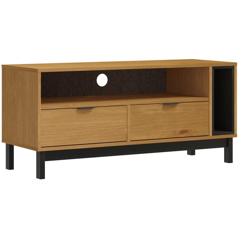 Mobile Tv Flam 110x40x50 Cm In Legno Massello Di Pino - Foto 2