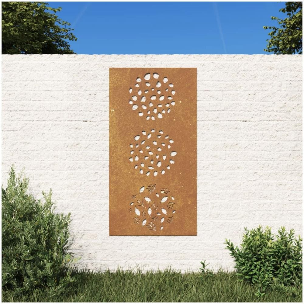 Decorazione Muro Da Giardino 105x55 Cm Foglia Acciaio Corten - Foto 1