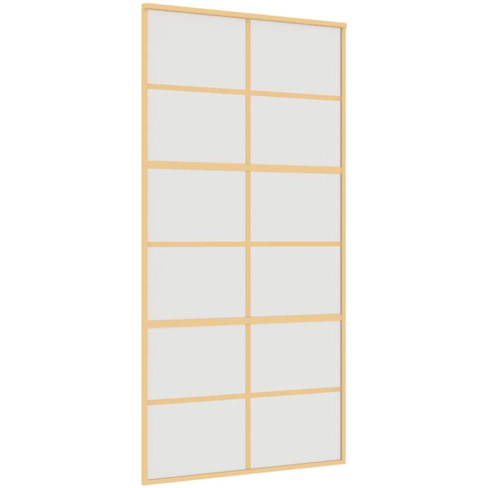 Porta Scorrevole Oro 102,5x205 Vetro Smerigliato Esg Alluminio - Foto 2