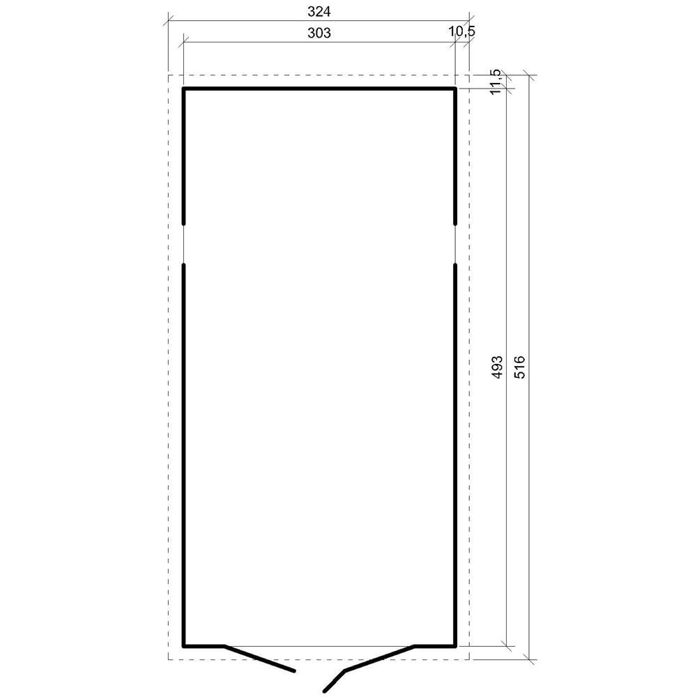 Garage In Legno 15 M2 - Magazzino Con Finestre - A222x516x324 Cm - In Pannelli In Legno Naturale - Capanno Da Giardino - Timbela M101 - Foto 2