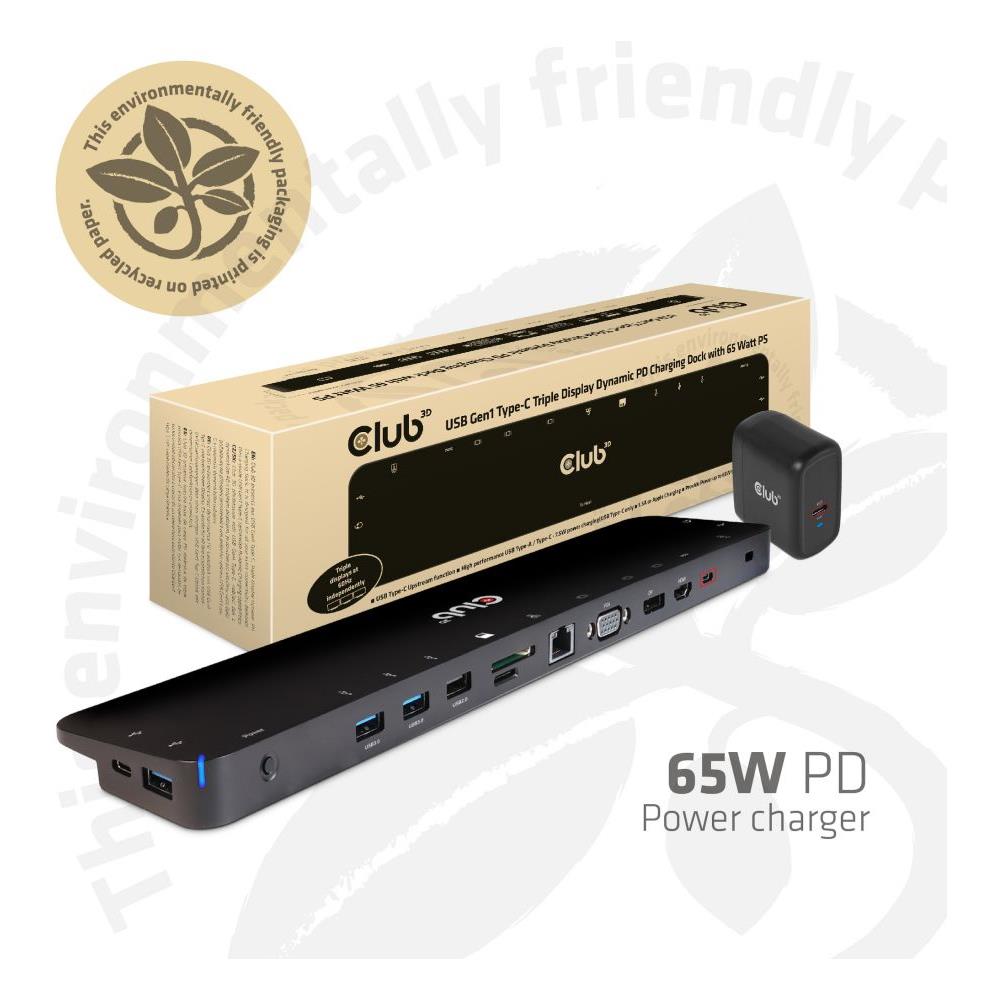 CSV-1564W65 replicatore di porte e docking station per laptop USB 3.2 Gen 1 (3.1 Gen 1) Type-C Nero - Foto 1