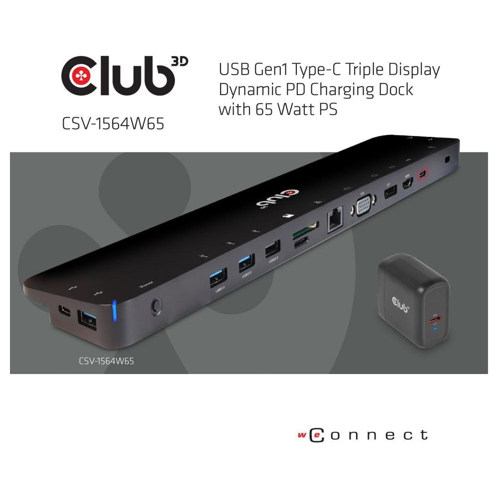 CSV-1564W65 replicatore di porte e docking station per laptop USB 3.2 Gen 1 (3.1 Gen 1) Type-C Nero - Foto 2