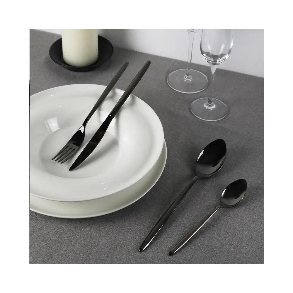 Olivia Grey Posate da tavola in acciaio con finitura nera Confezione - Set da 24 Pezzi - 6 Posti Tavola - Confezione Regalo Made in Italy - Foto 2