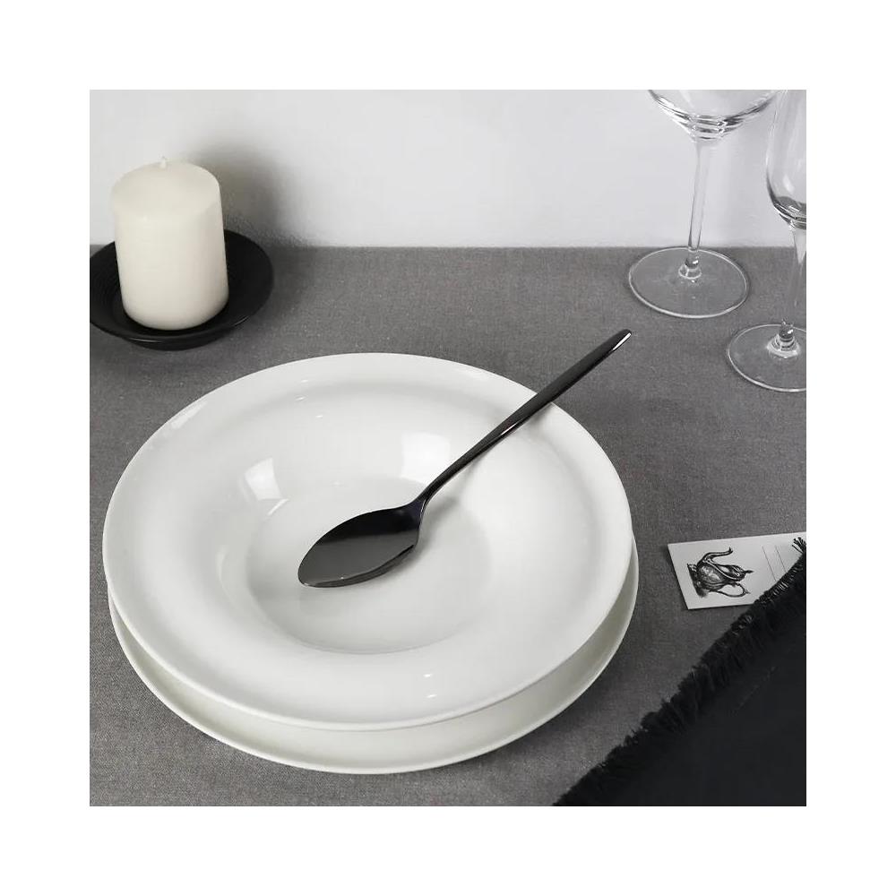 Olivia Grey Posate da tavola in acciaio con finitura nera Confezione - Set da 24 Pezzi - 6 Posti Tavola - Confezione Regalo Made in Italy - Foto 3