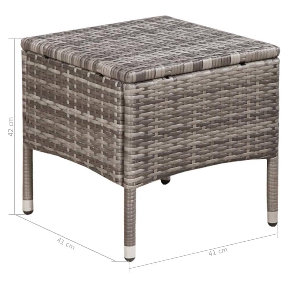 Sedia da Esterno con Sgabello e Cuscini in Polyrattan Grigio - Foto 6