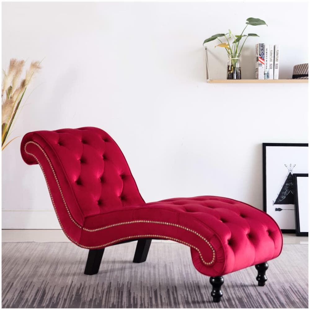Poltrona Relax Rossa In Velluto - Foto 1