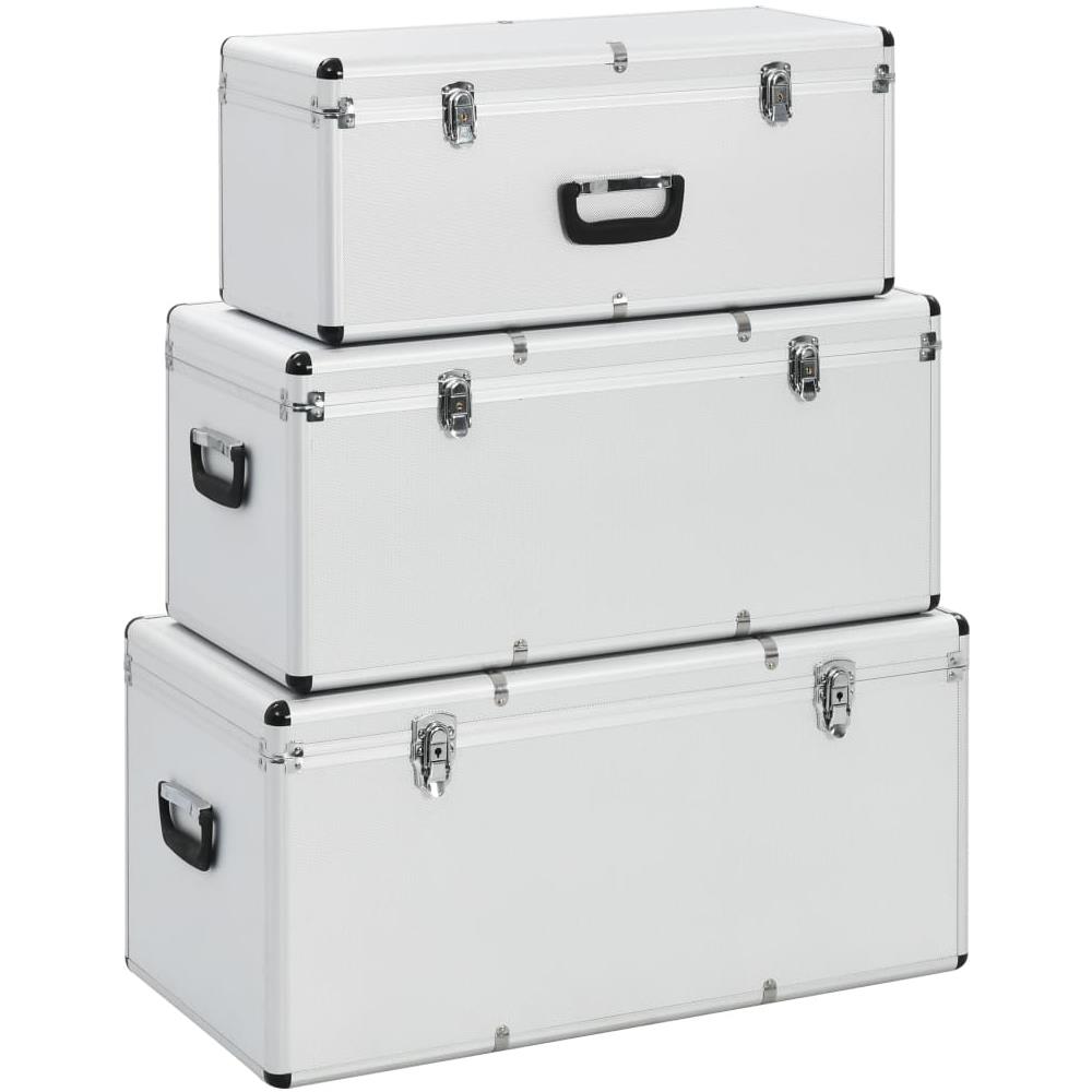 Valigette 3 Pz In Alluminio Argento - Foto 1