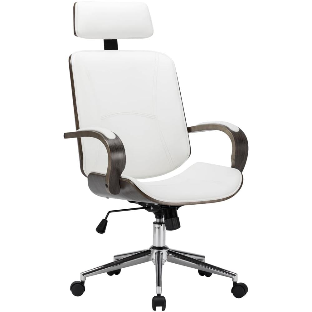 vidaXL Sedia da Ufficio Girevole Bianca in Similpelle