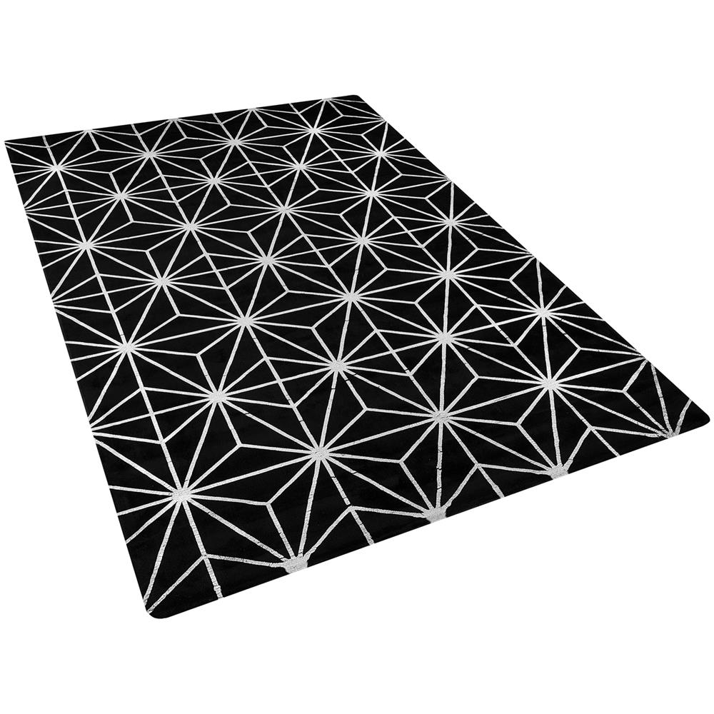 Tappeto A Pelo Corto Nero / argento 160 X 230 Cm Sibel - Foto 1