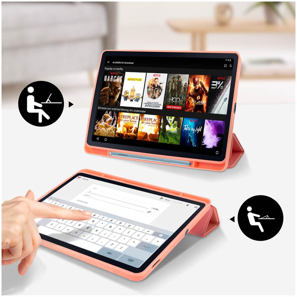 Custodia Galaxy Tab S6 Lite Stand-by Modalità Supporto Video E Tastiera Blu - Foto 2