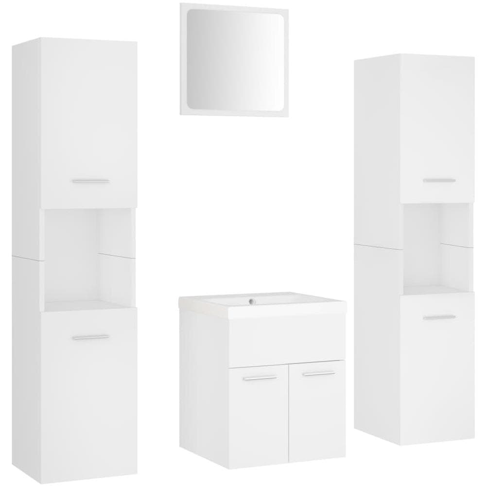 Set Mobili da Bagno Bianco in Legno Multistrato - Foto 2
