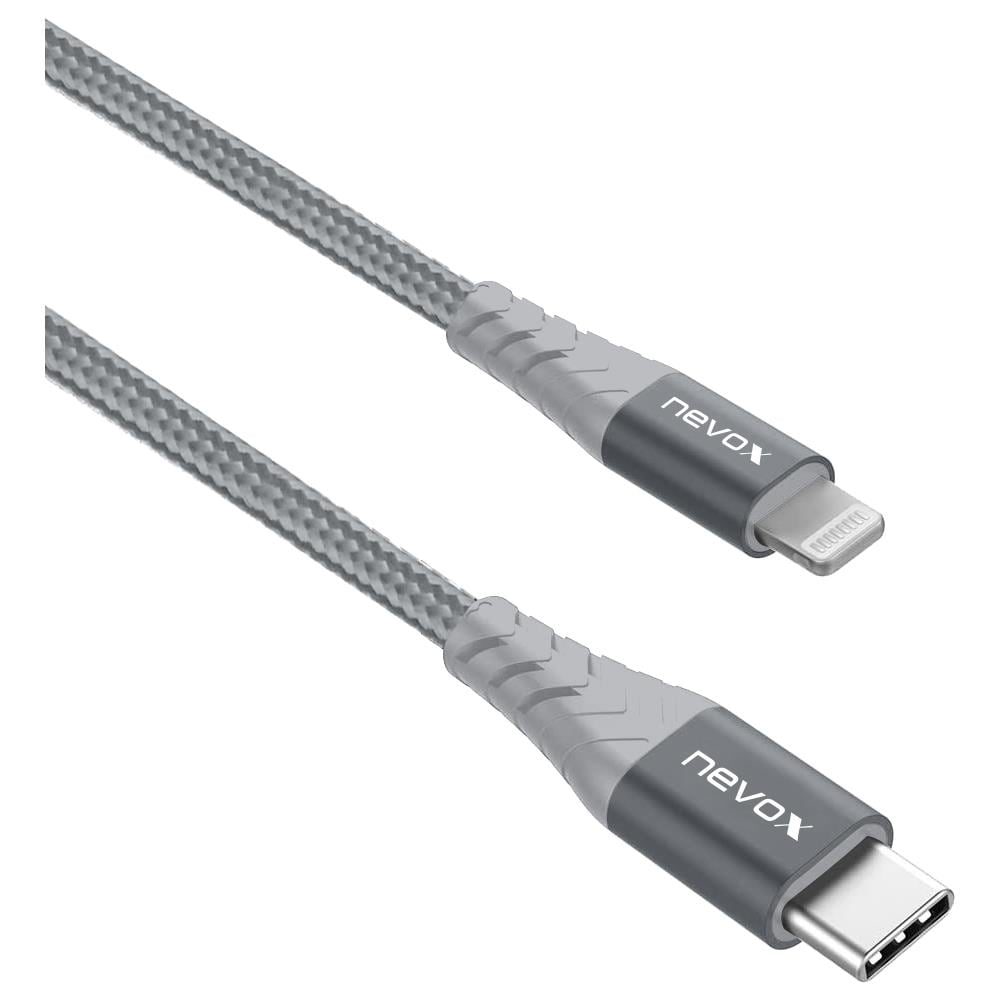 1m - Lightning Zu Type C Usb Datenkabel Mfi Nylon Geflochten - Silbergrau (1885)  - Foto 2