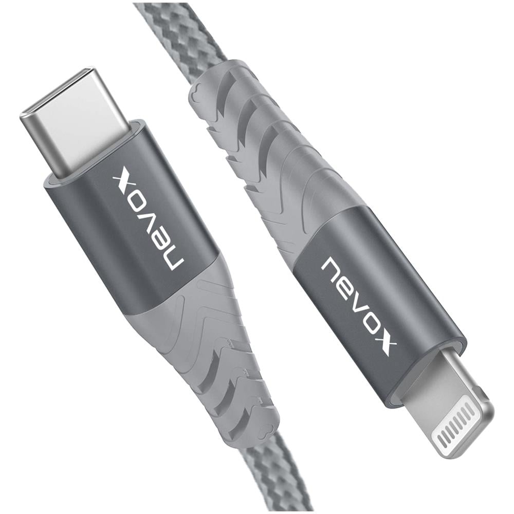 1m - Lightning Zu Type C Usb Datenkabel Mfi Nylon Geflochten - Silbergrau (1885)  - Foto 3