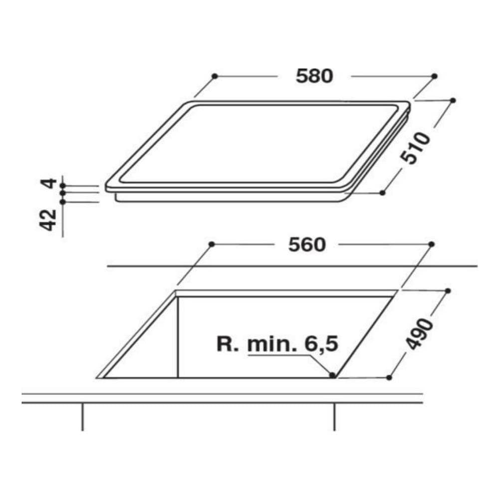 Piano Cottura In Vetroceramica 60cm 4 Fuochi 6200w Nero - Ri161c - Foto 2