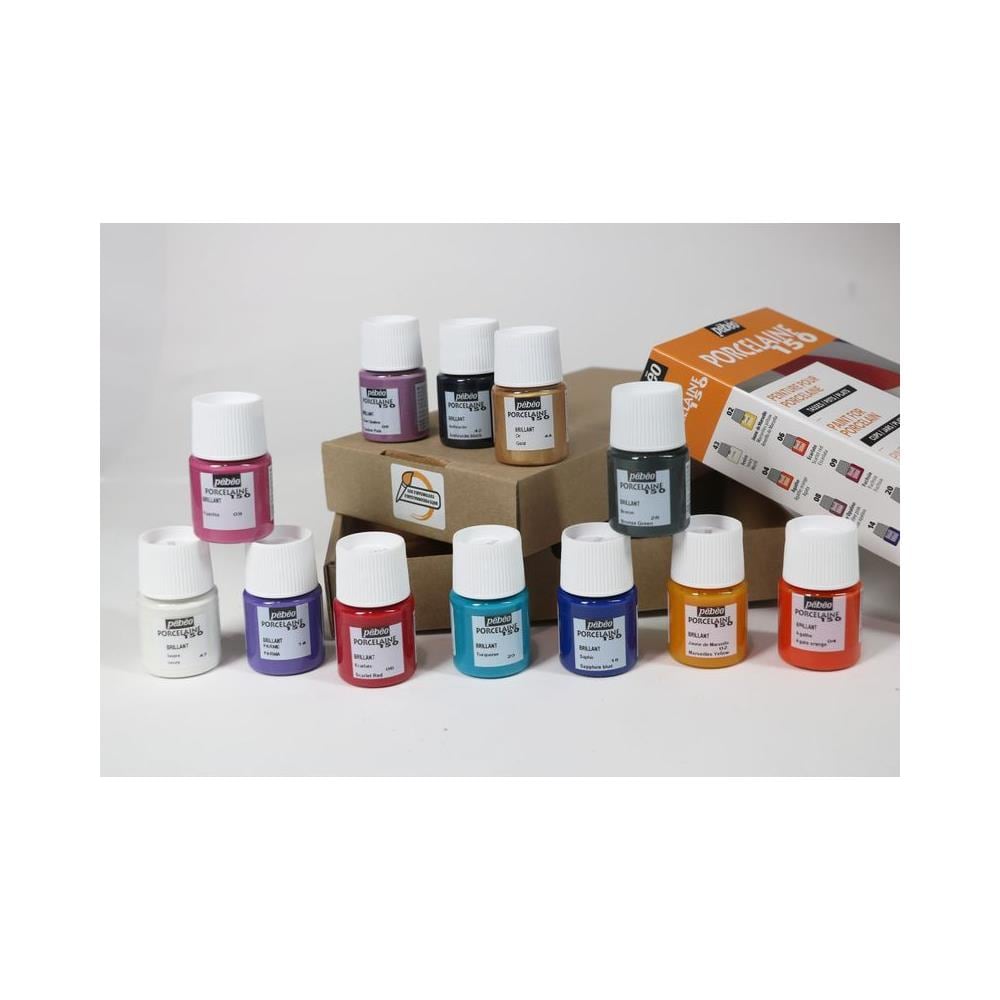 Set Di 12 Colori Per Porcellana A Base D'acqua - 12 X 20 Ml - Foto 2