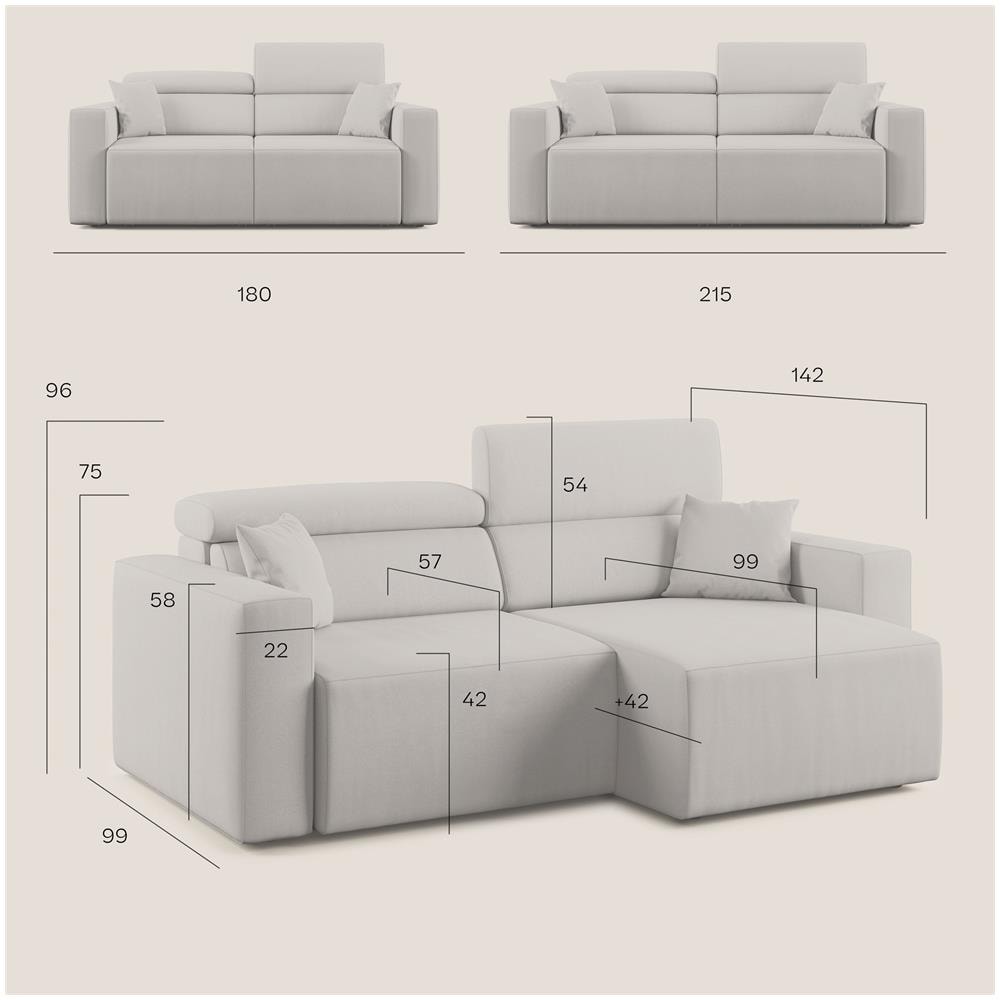 Orwell Divano Con Seduta Estraibile In Microfibra Smacchiabile T11 Nero 180 Cm - Foto 7