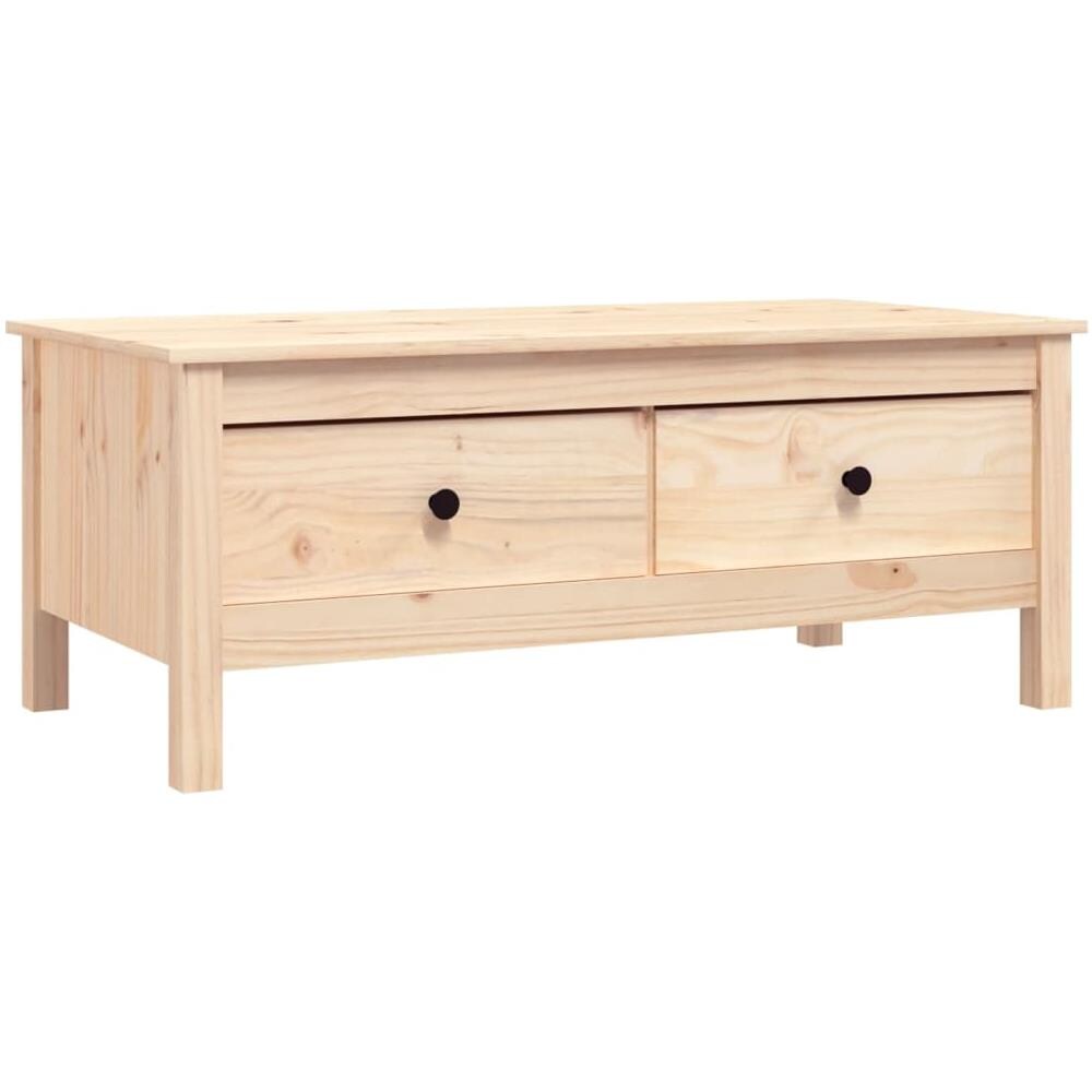 Tavolino Da Salotto 100x50x40 Cm In Legno Massello Di Pino - Foto 2
