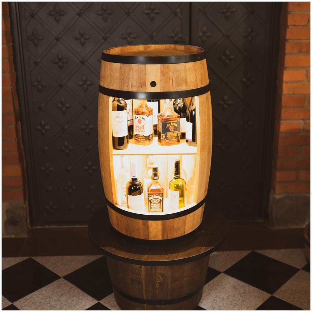 Creative Cooper - Botte In Legno Con Luci A Led Rgb, Armadietto Per Vino In Stile Retr