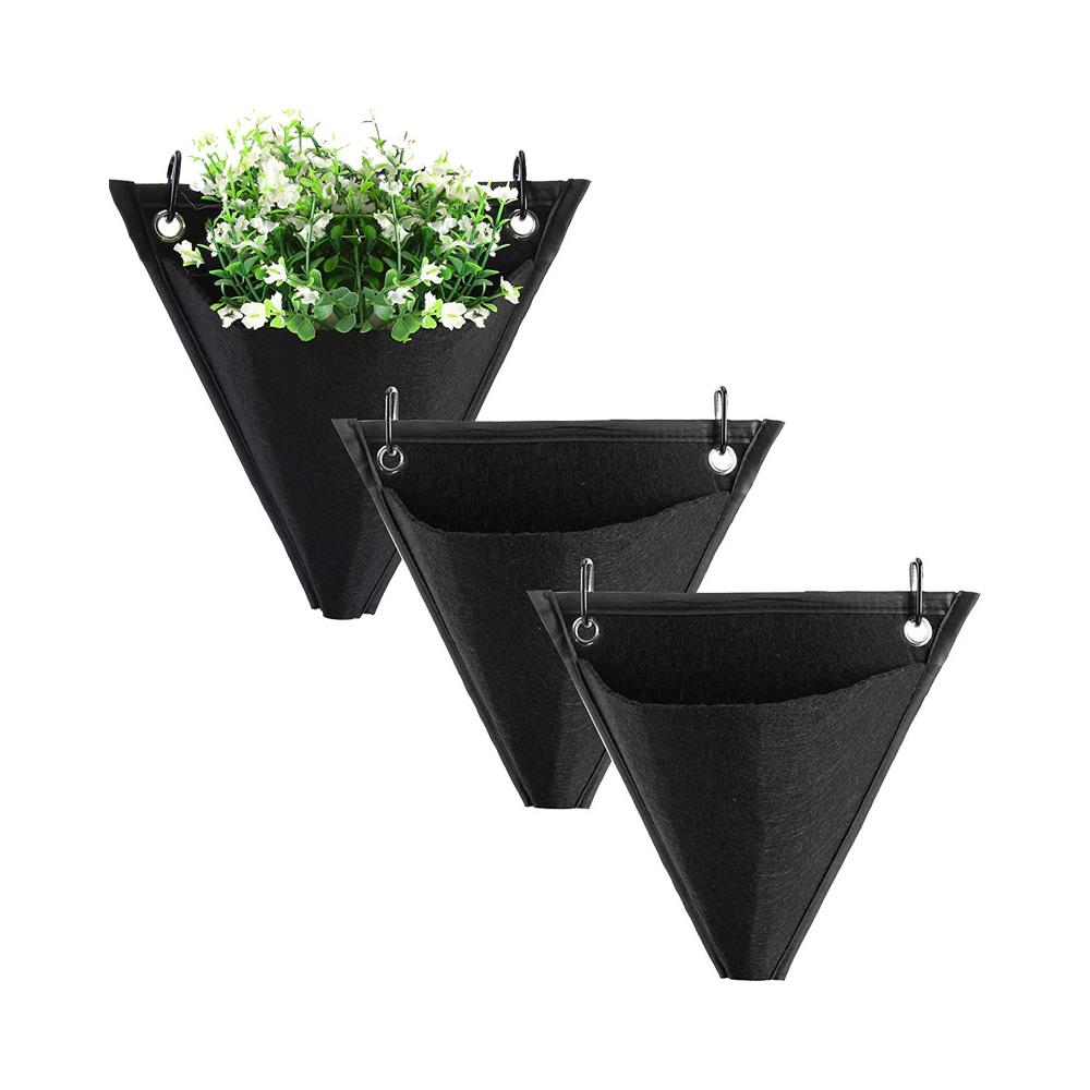Borsa Per La Coltivazione Di Piante In Contenitore Per Fiori Da Giardinaggio, Confezione Da 3 Black - Foto 1