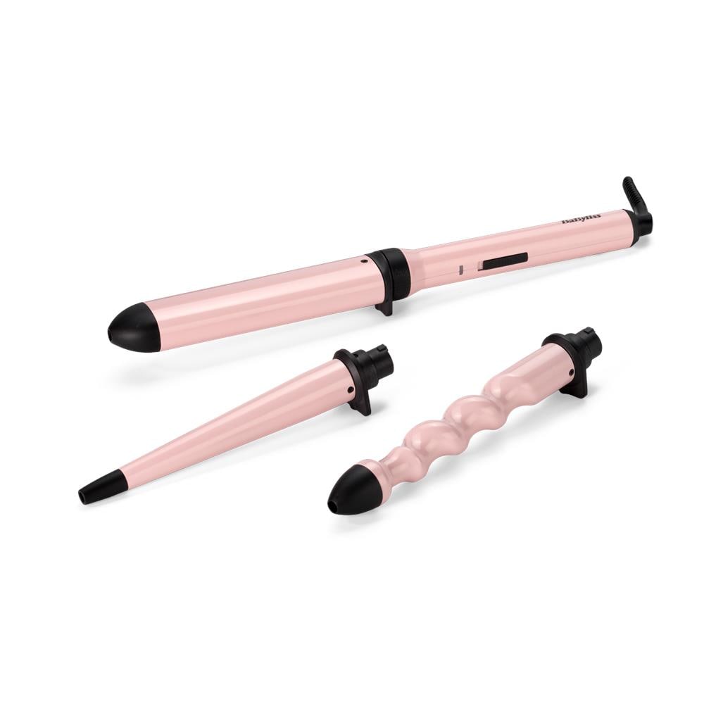 Curl & Wave Trio Ferro per ricci Caldo Nero, Rosa 58 W 2,5 m - Foto 1