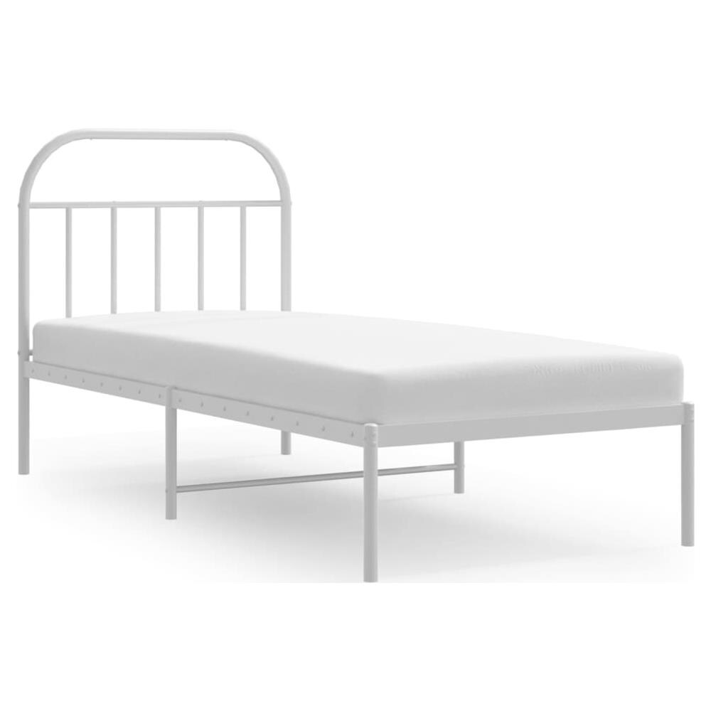 Giroletto Con Testiera Metallo Bianco 90x190 Cm - Foto 2