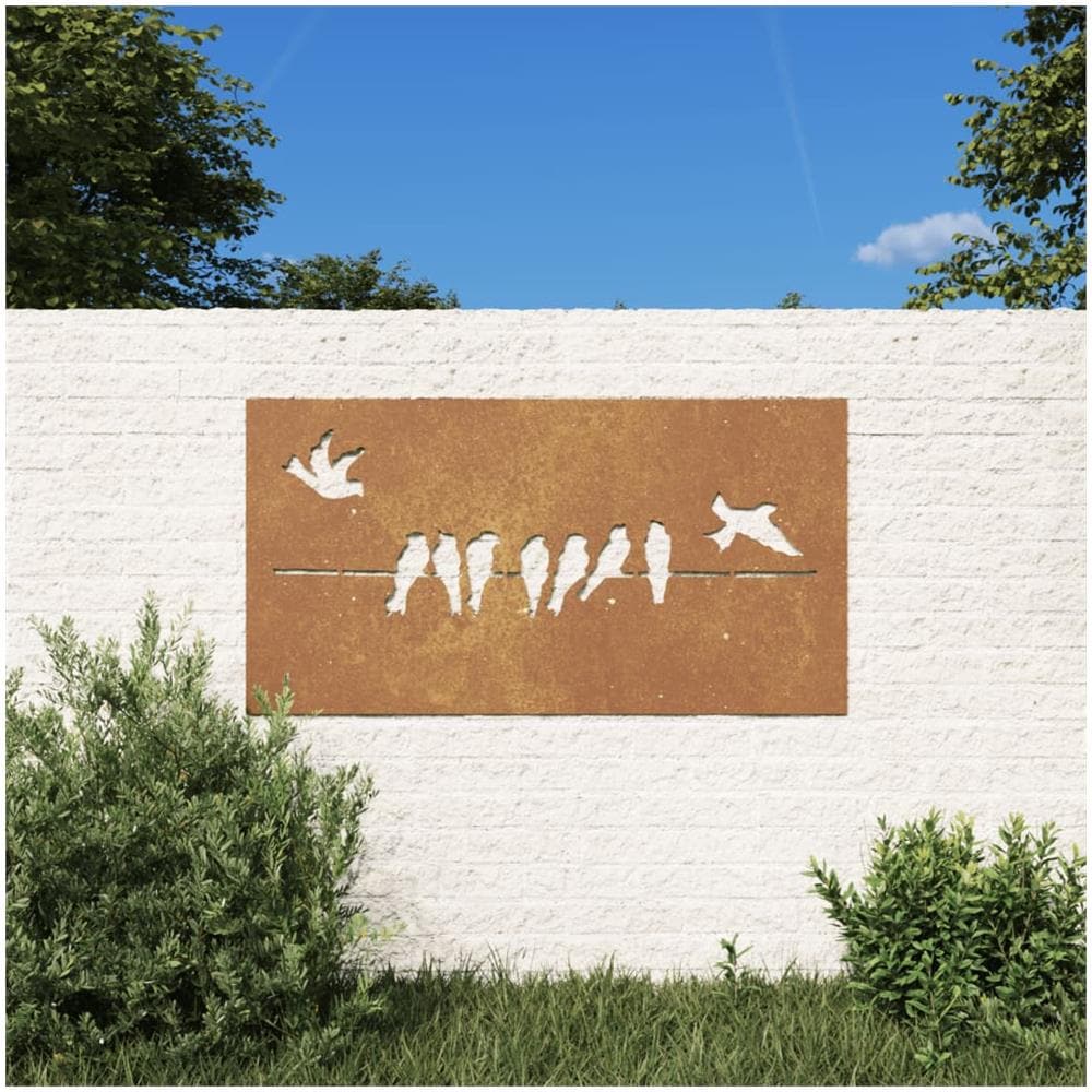 Decorazione Muro Da Giardino 105x55 Cm Uccello Acciaio Corten - Foto 1